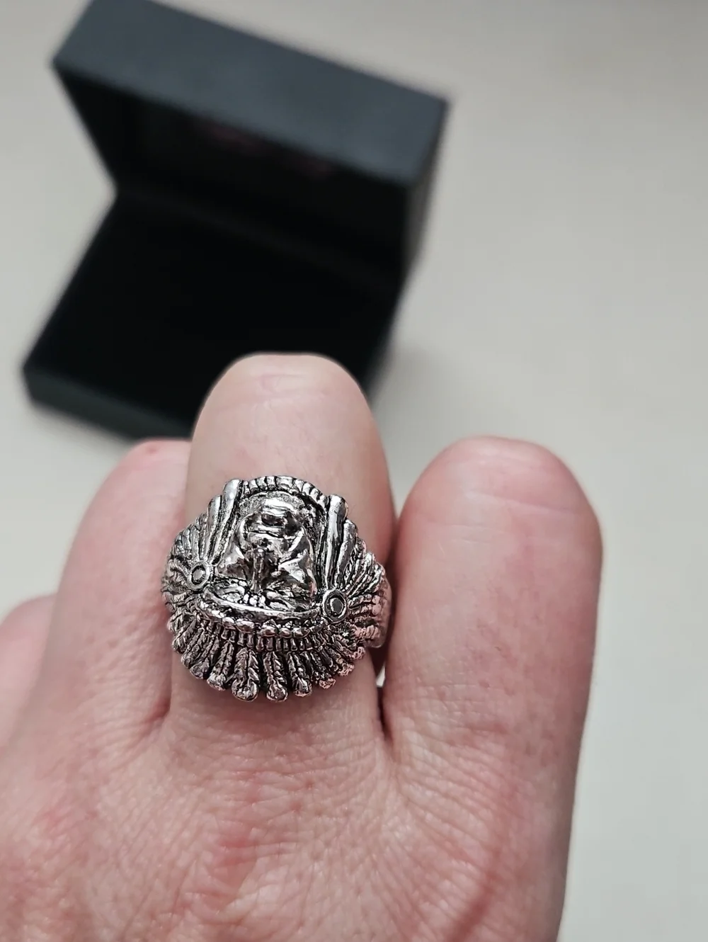 Eldorado Club For Pinup Couture Silver-Tone Native Chief Statement Ring